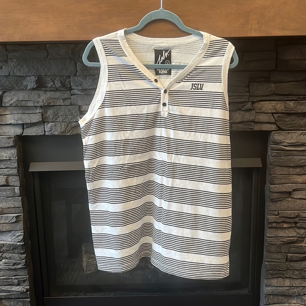 Black and white striped tank top